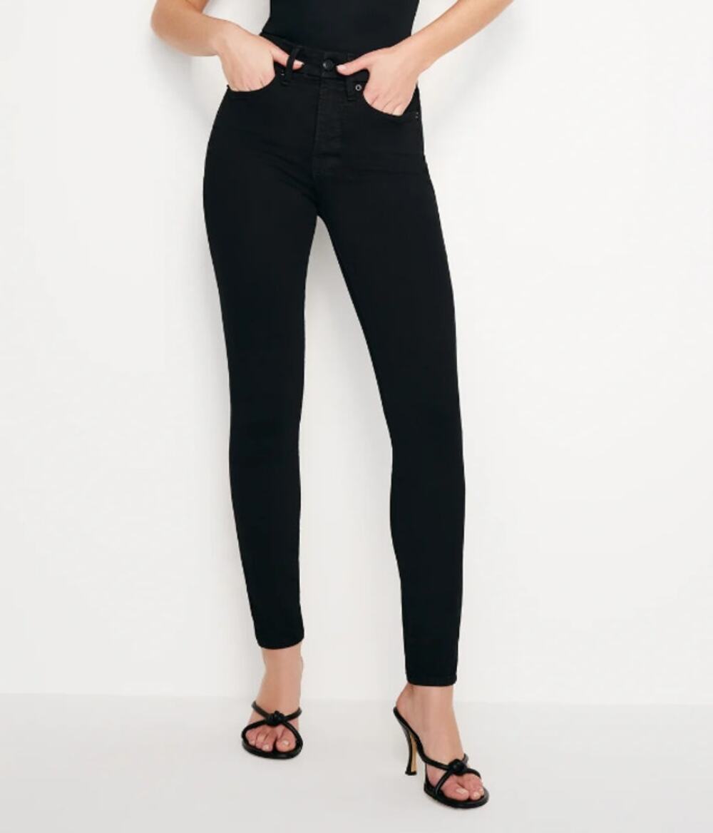Good American Black Good Legs Skinny Jeans Womens Size 8/29 High Rise Slimming